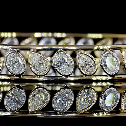 5.95 CTTW Oval Lab Grown Diamond Bangles Bracelet (F Color and VS1 Clarity)