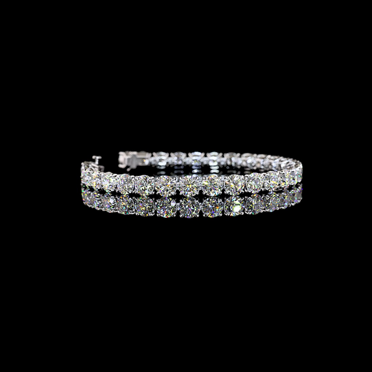 30.43 CTTW Round Lab Grown Diamond Tennis Bracelet 8.5" (D Color and VVS2 Clarity)