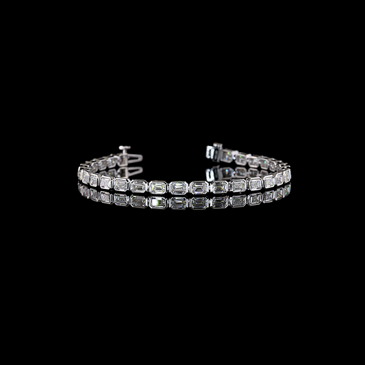 7.82 CTTW Emerald Lab Grown Diamond Tennis Bracelet 6.5" (E Color and VS1 Clarity)