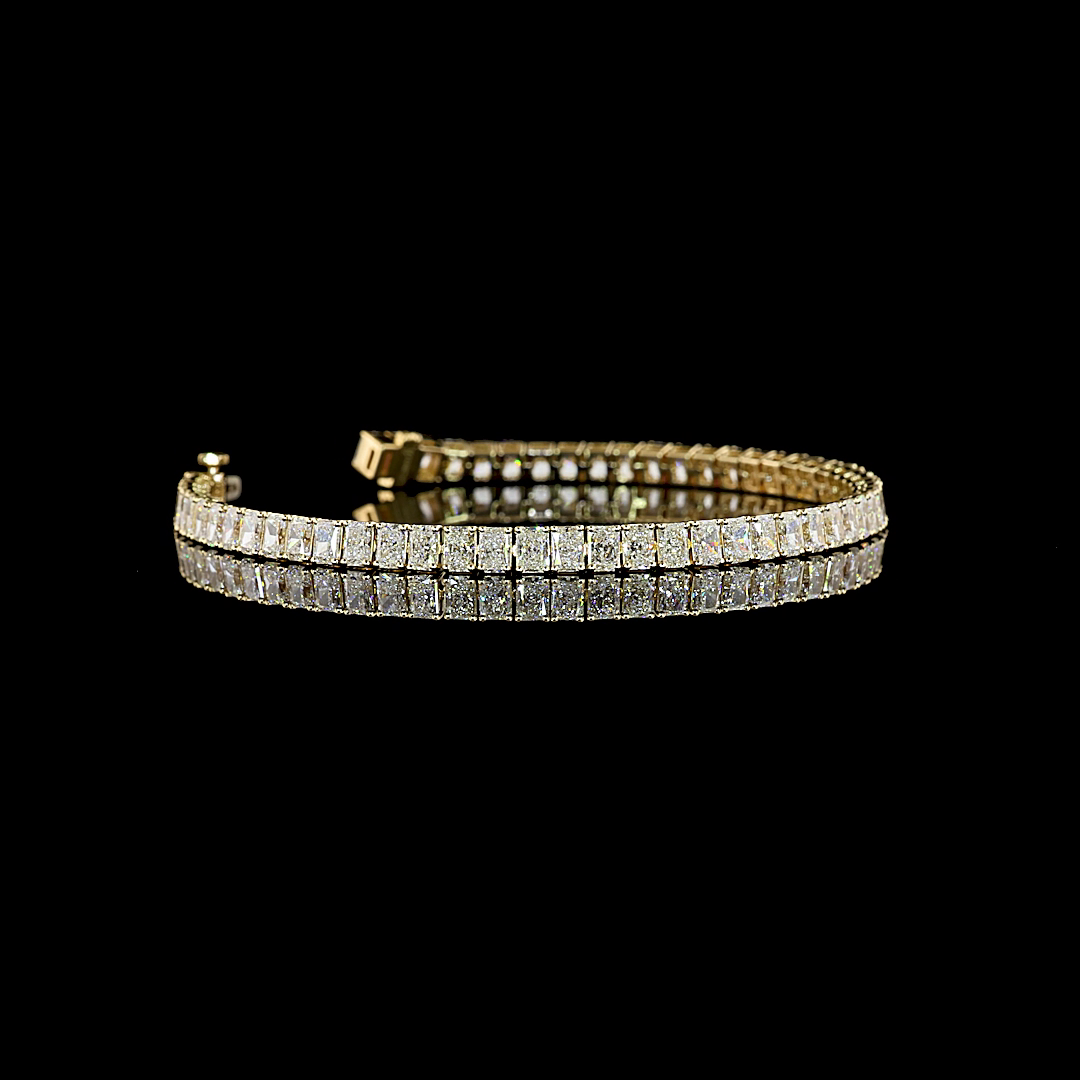 7.69 CTTW Radiant Lab Grown Diamond Tennis Bracelet 6.5" (F Color and VS1 Clarity)