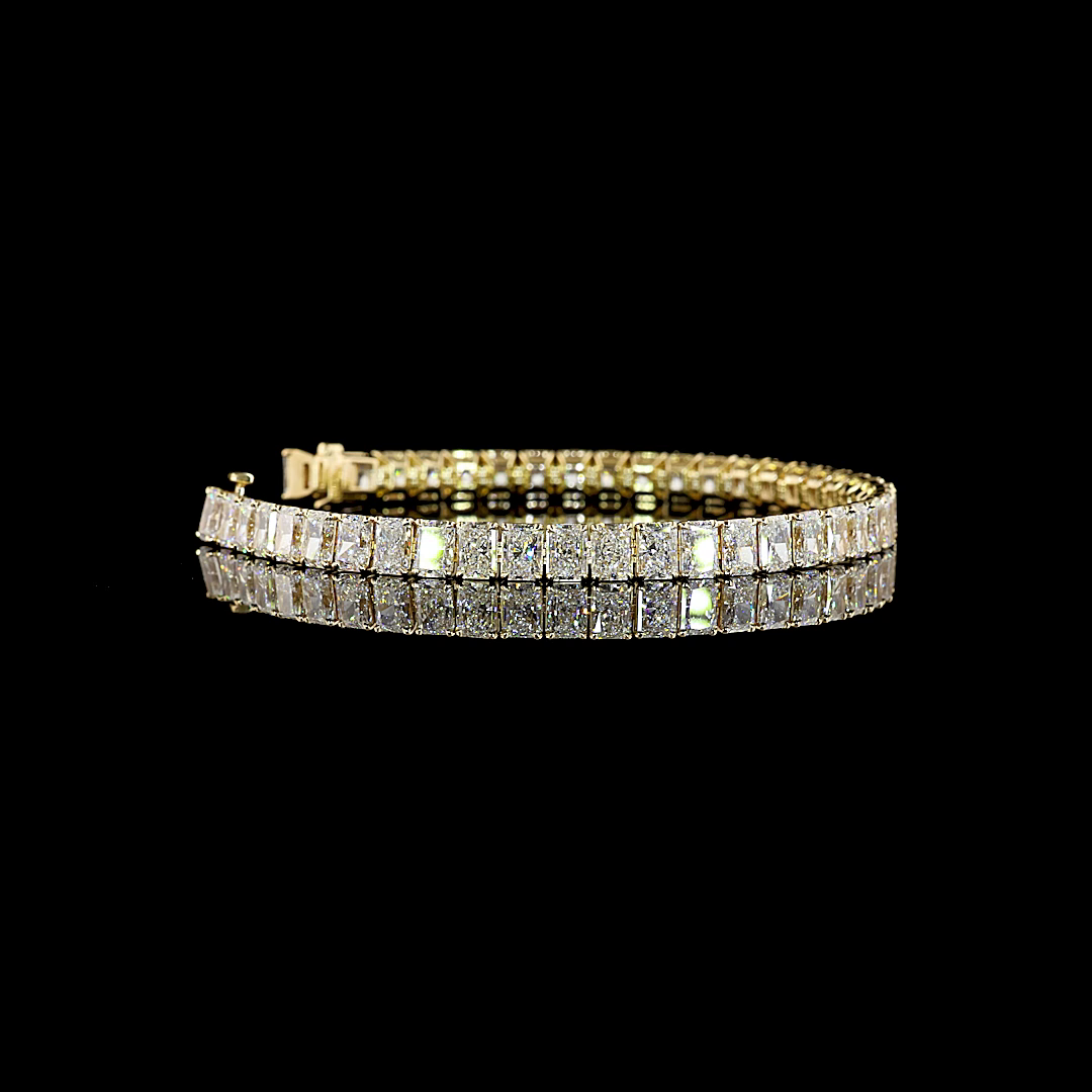 14.96 CTTW Radiant Lab Grown Diamond Tennis Bracelet 6.5" (E Color and VS1 Clarity)
