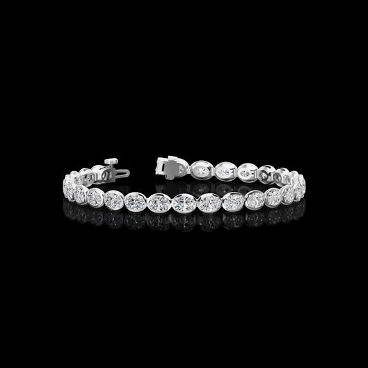 8.81 CTTW Oval Lab Grown Diamond Tennis Bracelet 7" (E Color and VS1 Clarity)