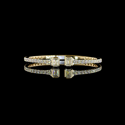 6.57 CTTW Emerald Lab Grown Diamond Bangles Bracelet (F Color and VS1 Clarity)