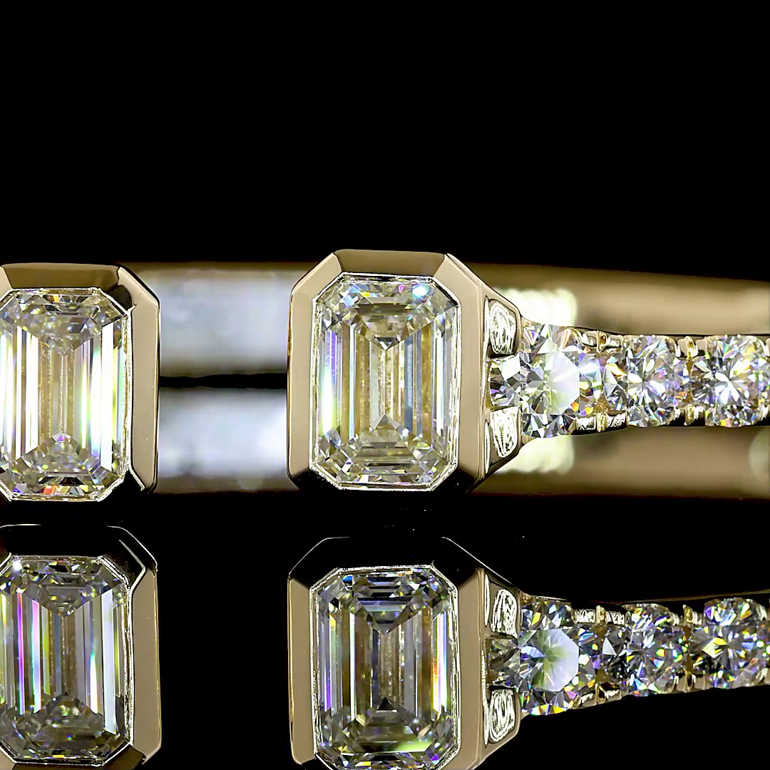 6.57 CTTW Emerald Lab Grown Diamond Bangles Bracelet (F Color and VS1 Clarity)