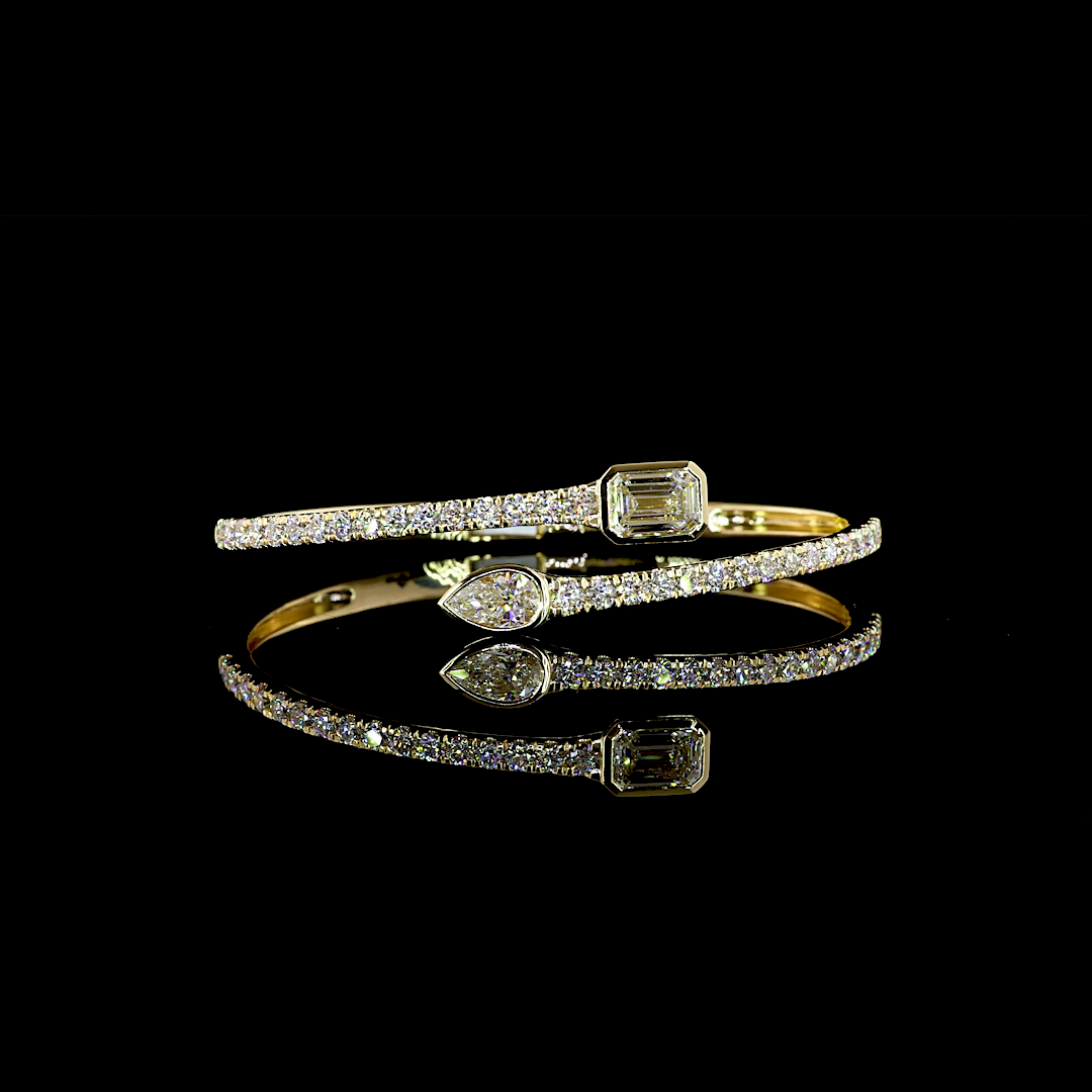 5.70 CTTW MIX Lab Grown Diamond Bangles Bracelet (E Color and VS1 Clarity)