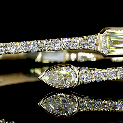 5.70 CTTW MIX Lab Grown Diamond Bangles Bracelet (E Color and VS1 Clarity)