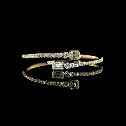 6.27 CTTW MIX Lab Grown Diamond Bangles Bracelet (F Color and VS1 Clarity)