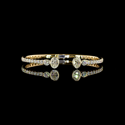6.55 CTTW Oval Lab Grown Diamond Bangles Bracelet (E Color and VVS2 Clarity)