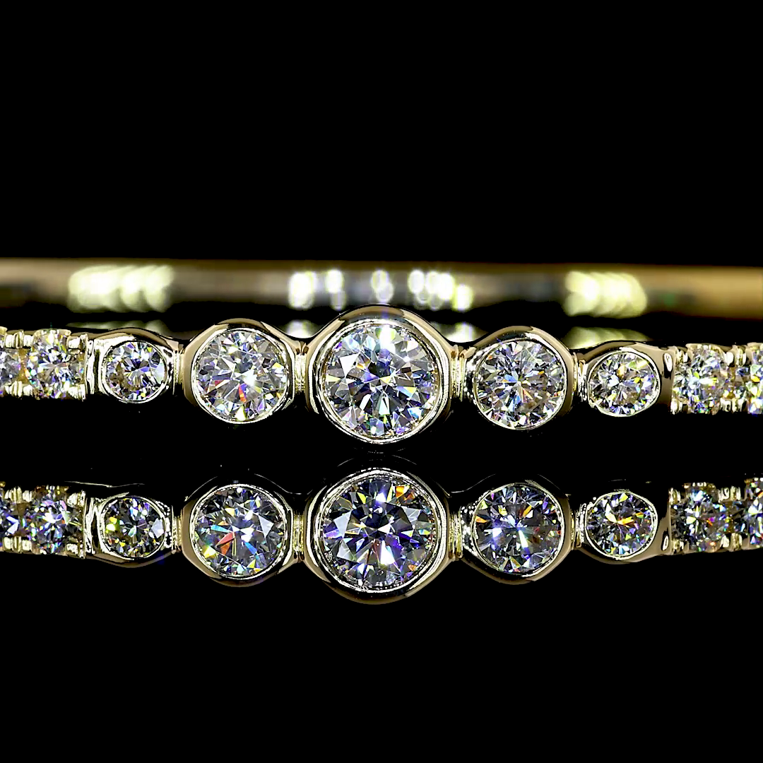 2.39 CTTW Round Lab Grown Diamond Bangles Bracelet (F Color and VS1 Clarity)