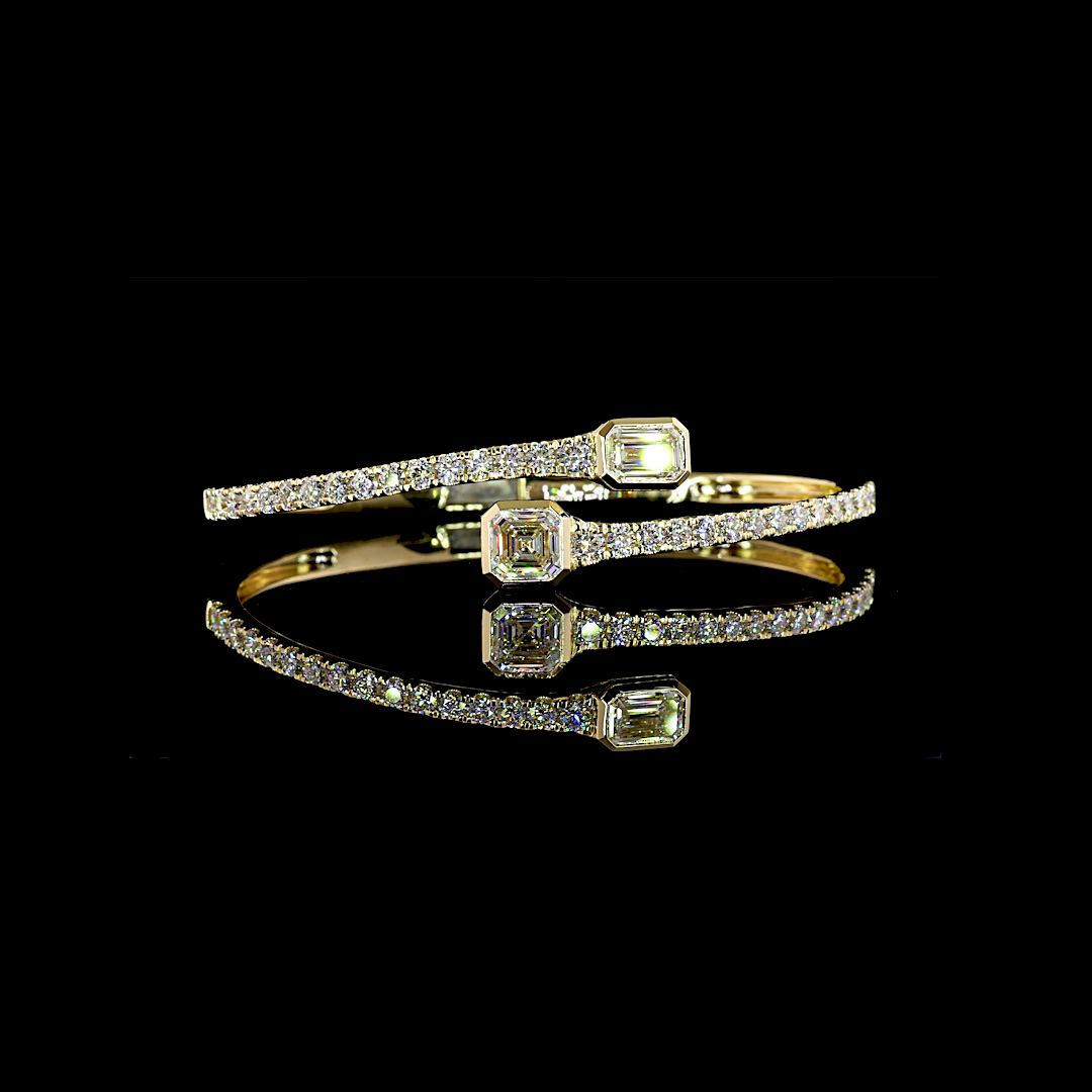 5.91 CTTW MIX Lab Grown Diamond Bangles Bracelet (D Color and VS1 Clarity)