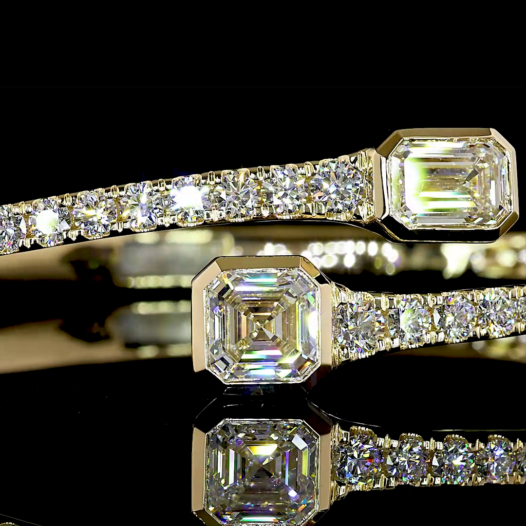 5.91 CTTW MIX Lab Grown Diamond Bangles Bracelet (D Color and VS1 Clarity)