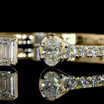 6.18 CTTW MIX Lab Grown Diamond Bangles Bracelet (D Color and VS1 Clarity)