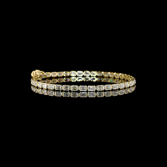 5.17 CTTW Emerald Lab Grown Diamond Tennis Bracelet 7.5" (E Color and VS1 Clarity)