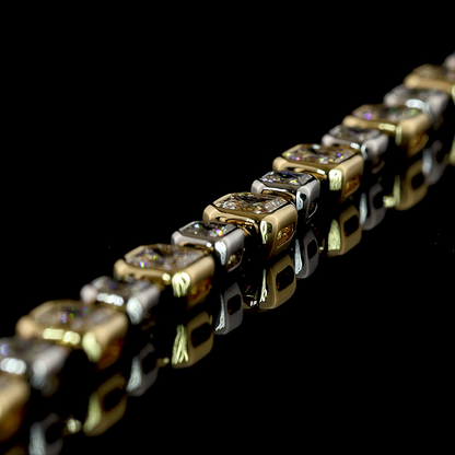 5.39 CTTW Asscher Lab Grown Diamond Station Bracelet 6.75" (E Color and VS1 Clarity)