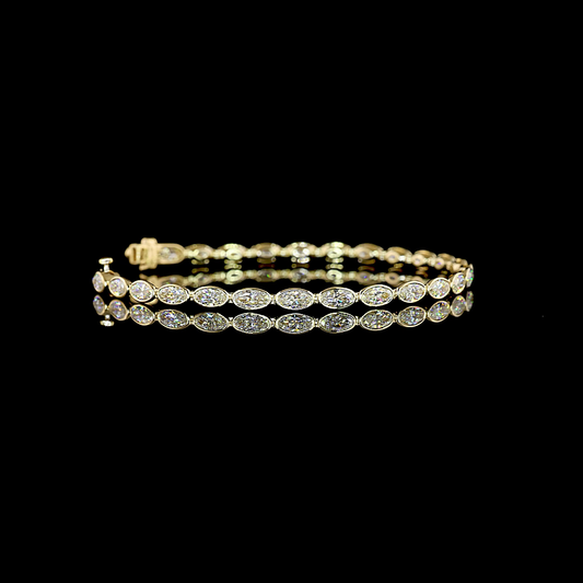 4.43 CTTW MO Lab Grown Diamond Tennis Bracelet 6.5" (E Color and VS1 Clarity)
