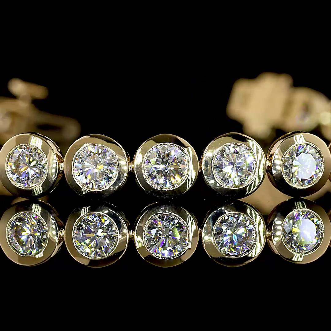 5.19 CTTW Round Lab Grown Diamond Tennis Bracelet 6.5" (E Color and VS1 Clarity)
