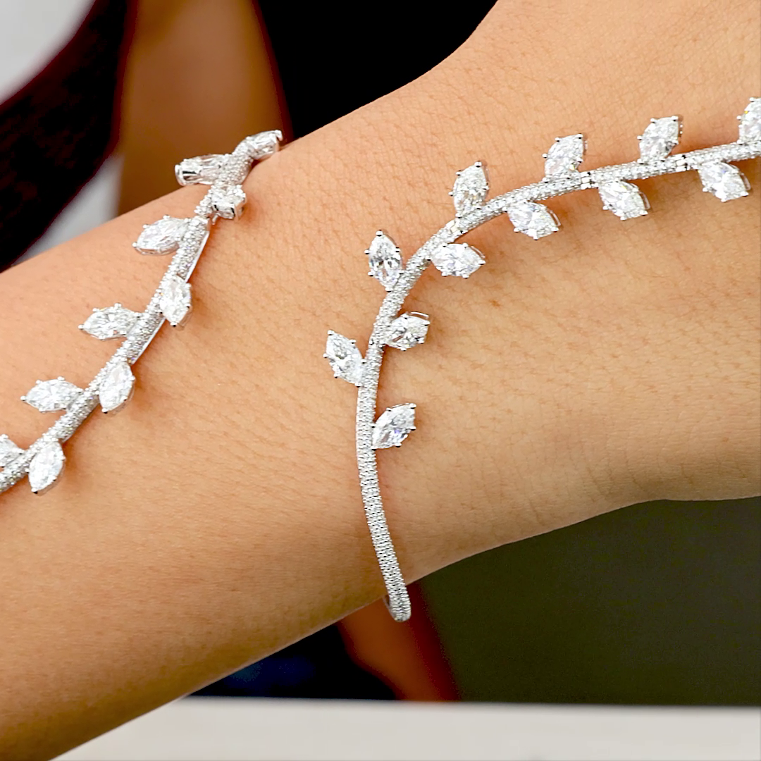 16.88 CTTW Marquise Lab Grown Diamond Special Bracelet 6.85" (F Color and VS1 Clarity)