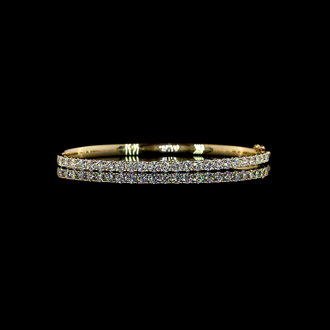 3.13 CTTW Round Lab Grown Diamond Bangles Bracelet (E Color and VS1 Clarity)