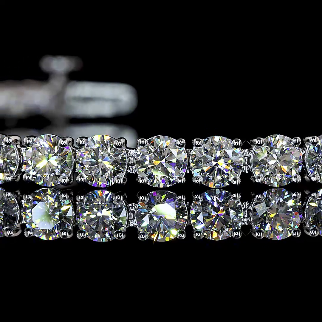 6.62 CTTW Round Lab Grown Diamond Tennis Bracelet 6" (E Color and VS1 Clarity)