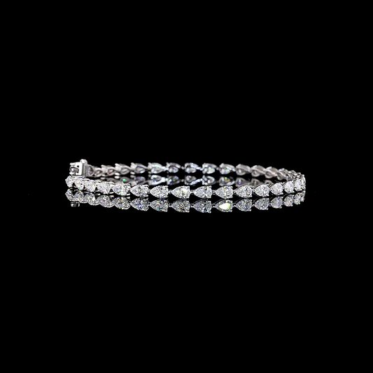 5.27 CTTW Pear Lab Grown Diamond Tennis Bracelet 7" (E Color and VS1 Clarity)