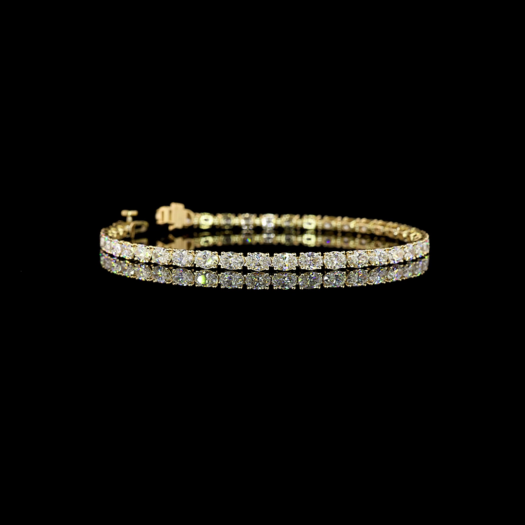 6.51 CTTW Oval Lab Grown Diamond Tennis Bracelet 7" (E Color and VS1 Clarity)