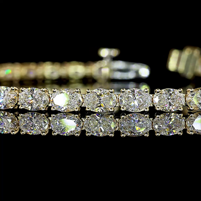 6.49 CTTW Oval Lab Grown Diamond Tennis Bracelet 7" (E Color and VS1 Clarity)