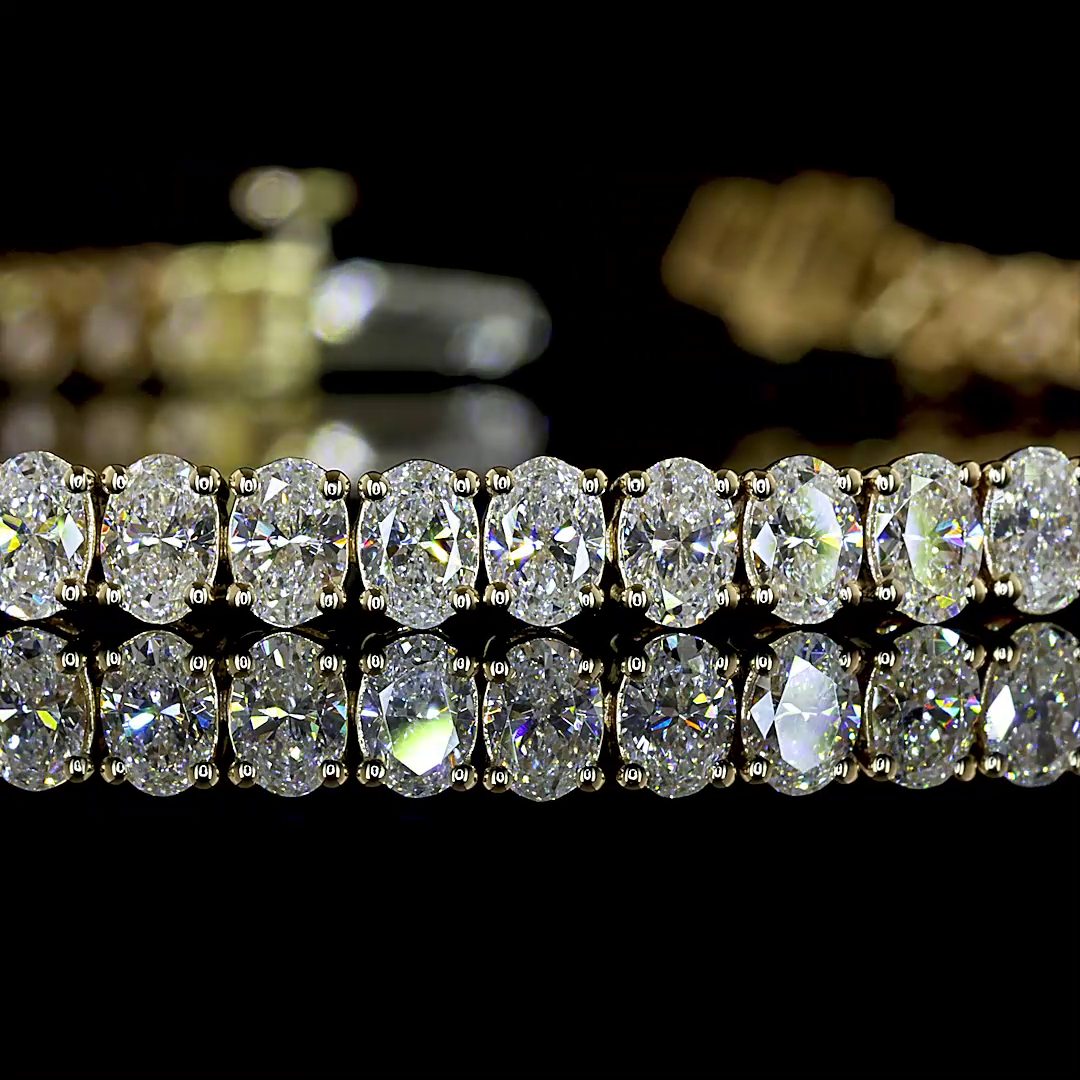 5.55 CTTW Oval Lab Grown Diamond Tennis Bracelet 7" (E Color and VS1 Clarity)