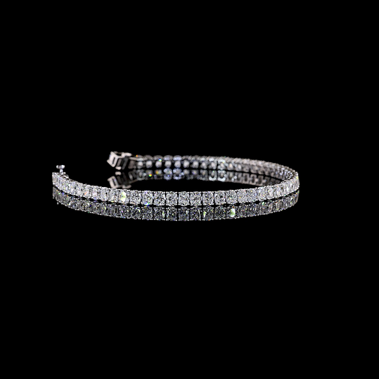 6.66 CTTW Cushion Brilliant Lab Grown Diamond Tennis Bracelet 6.5" (E Color and VS1 Clarity)