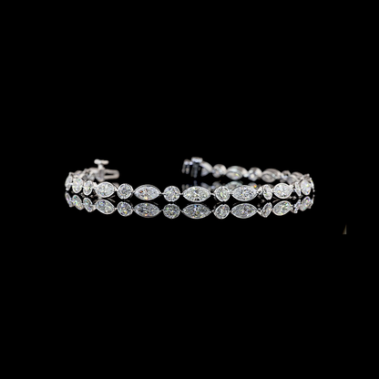 4.65 CTTW Marquise Lab Grown Diamond Tennis Bracelet 6.5" (E Color and VS1 Clarity)