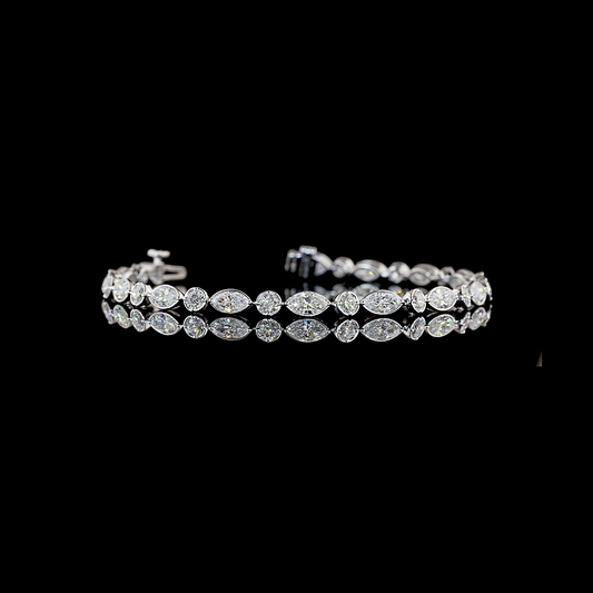 4.65 CTTW Marquise Lab Grown Diamond Tennis Bracelet 6.5" (E Color and VS1 Clarity)