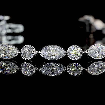 4.65 CTTW Marquise Lab Grown Diamond Tennis Bracelet 6.5" (E Color and VS1 Clarity)
