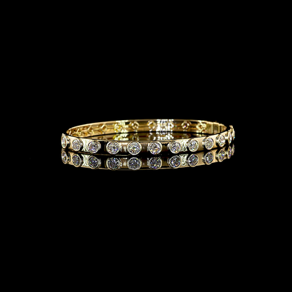 2.71 CTTW Round Lab Grown Diamond Bangles Bracelet (E Color and VS1 Clarity)