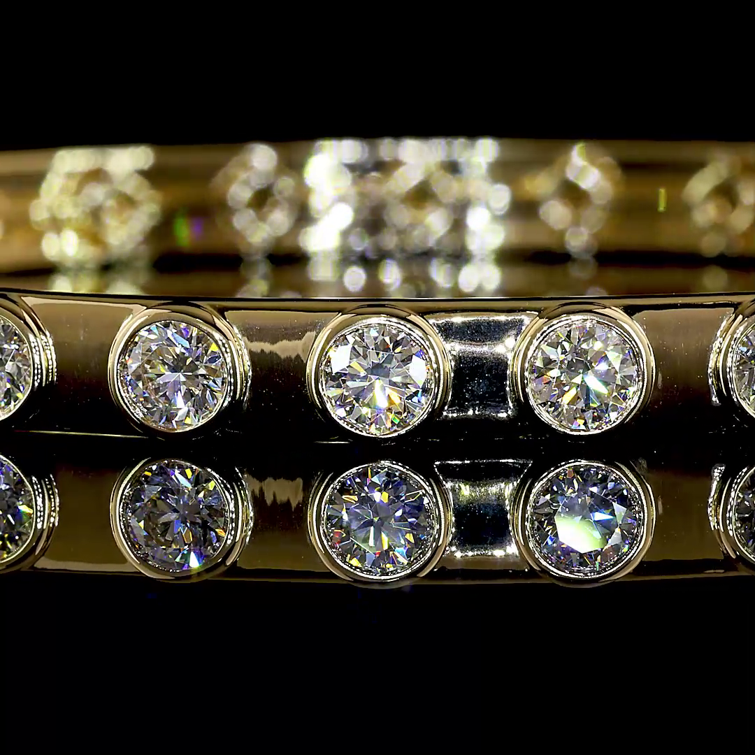 2.71 CTTW Round Lab Grown Diamond Bangles Bracelet (E Color and VS1 Clarity)
