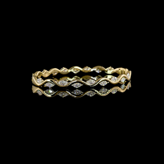 2.91 CTTW Marquise Lab Grown Diamond Bangles Bracelet (E Color and VS1 Clarity)
