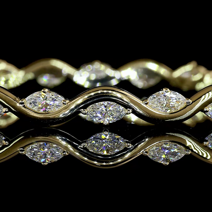 2.91 CTTW Marquise Lab Grown Diamond Bangles Bracelet (E Color and VS1 Clarity)