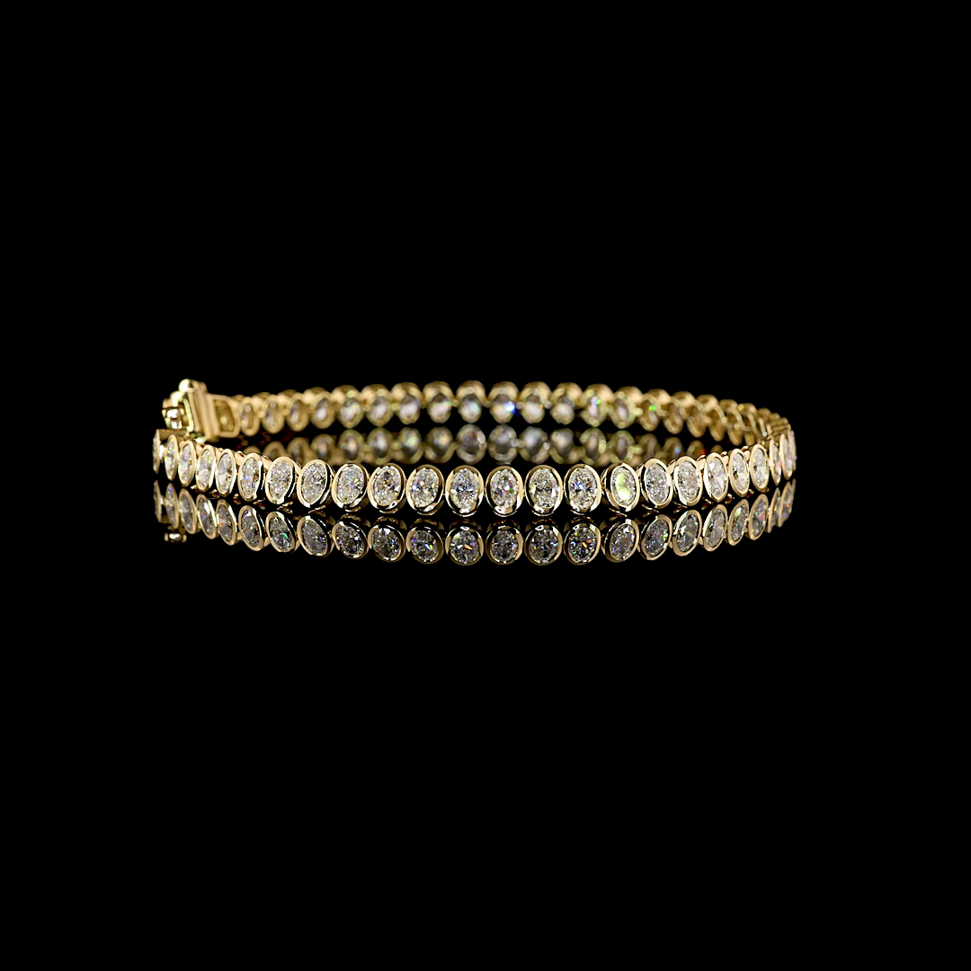 5.38 CTTW Oval Lab Grown Diamond Tennis Bracelet 7" (E Color and VS1 Clarity)