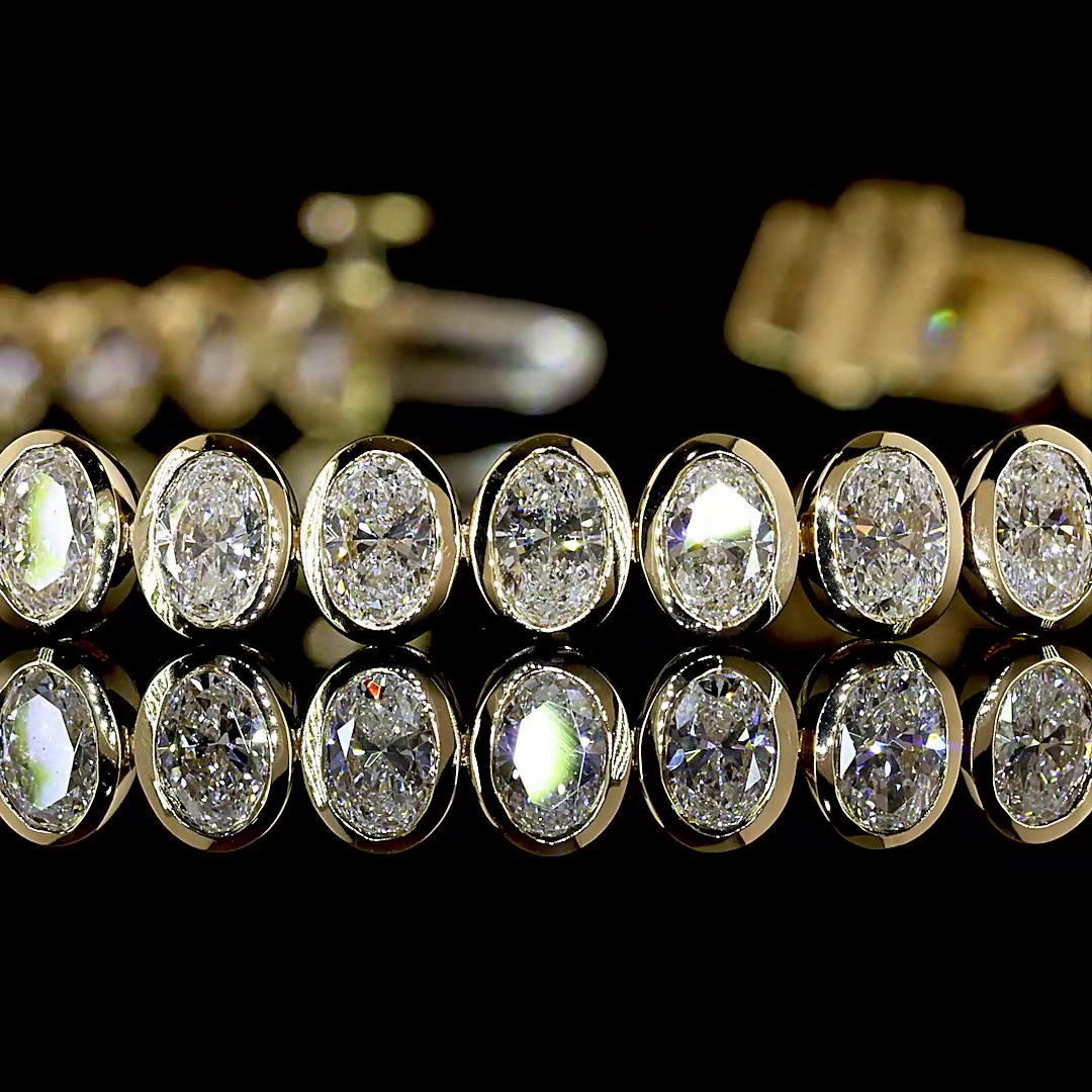 5.38 CTTW Oval Lab Grown Diamond Tennis Bracelet 7" (E Color and VS1 Clarity)