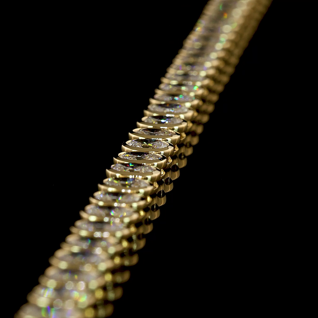 5.38 CTTW Oval Lab Grown Diamond Tennis Bracelet 7" (E Color and VS1 Clarity)