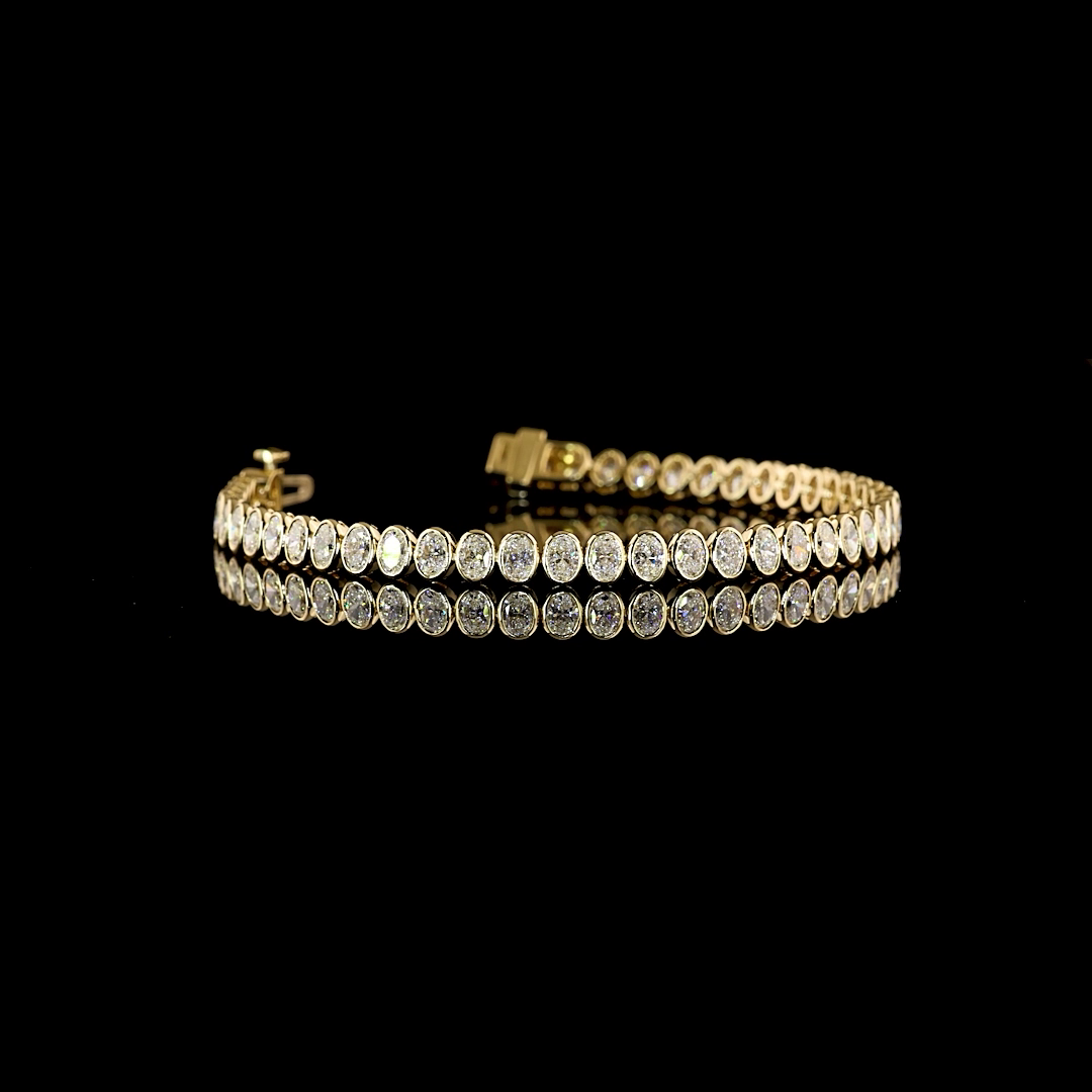 5.23 CTTW Oval Lab Grown Diamond Tennis Bracelet 6.5" (E Color and VS1 Clarity)