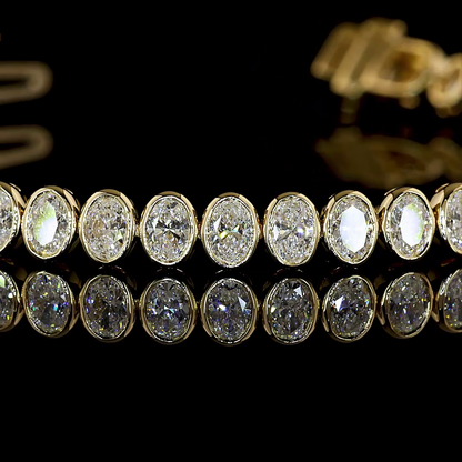 5.23 CTTW Oval Lab Grown Diamond Tennis Bracelet 6.5" (E Color and VS1 Clarity)