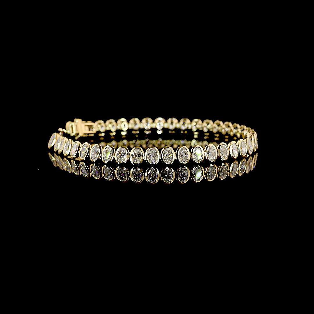 8.63 CTTW Oval Lab Grown Diamond Tennis Bracelet 7" (E Color and VS1 Clarity)