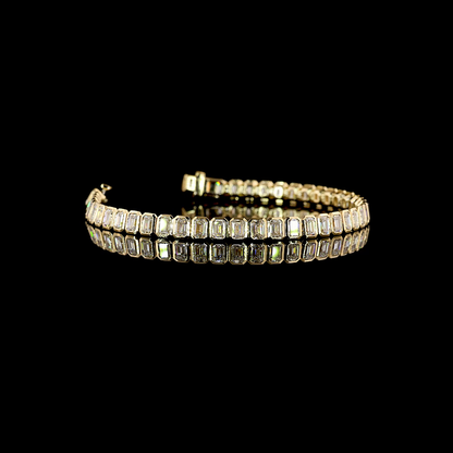 7.79 CTTW Emerald Lab Grown Diamond Tennis Bracelet 6.5" (E Color and VS1 Clarity)