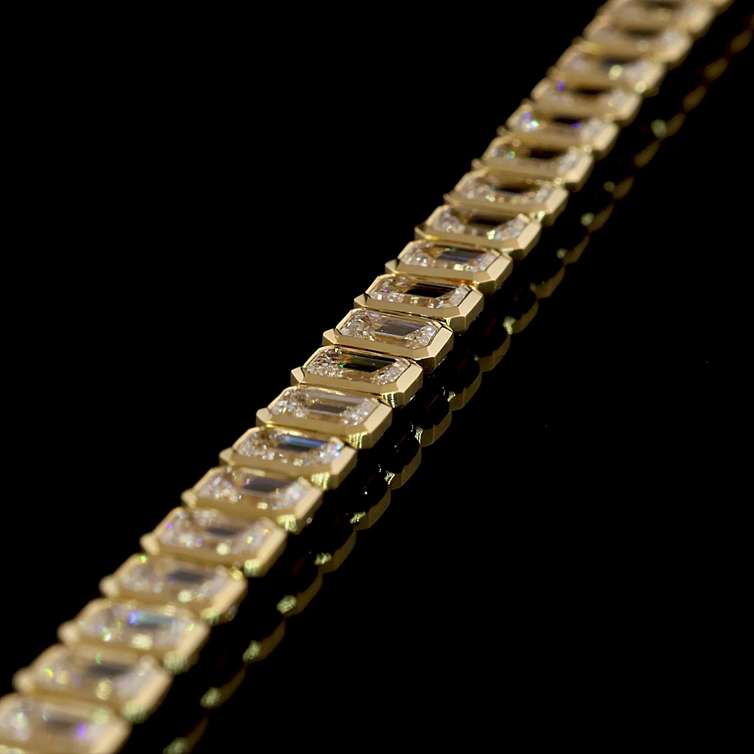 7.79 CTTW Emerald Lab Grown Diamond Tennis Bracelet 6.5" (E Color and VS1 Clarity)