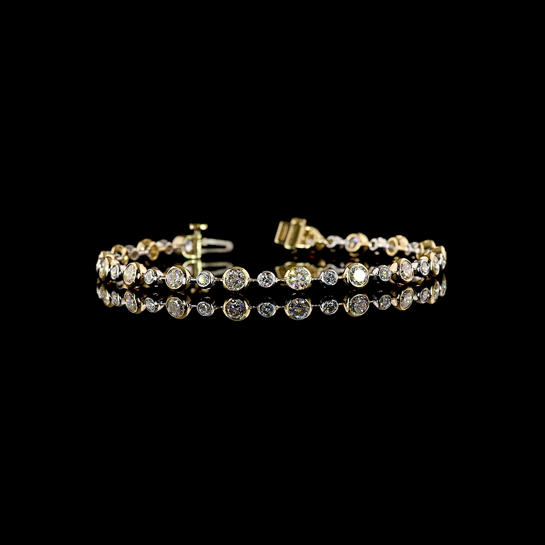 4.27 CTTW Round Lab Grown Diamond Station Bracelet (E Color and VS1 Clarity)