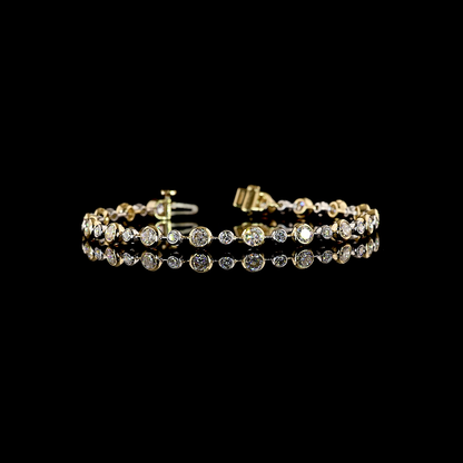 4.27 CTTW Round Lab Grown Diamond Station Bracelet (E Color and VS1 Clarity)