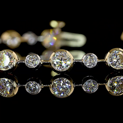 4.27 CTTW Round Lab Grown Diamond Station Bracelet (E Color and VS1 Clarity)