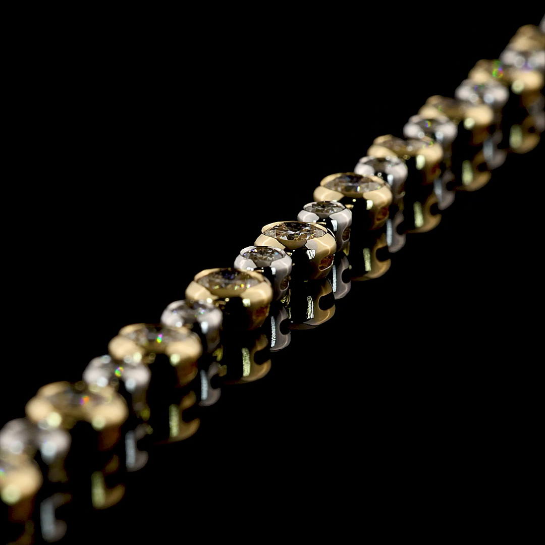 4.27 CTTW Round Lab Grown Diamond Station Bracelet (E Color and VS1 Clarity)