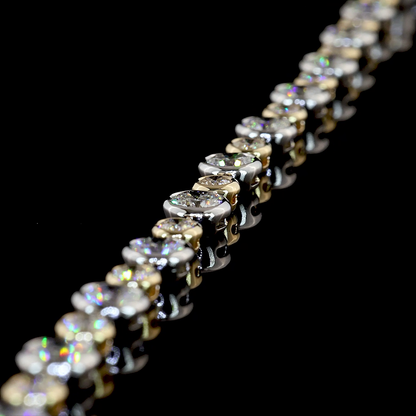 6.04 CTTW Round Lab Grown Diamond Station Bracelet 7" (E Color and VS1 Clarity)