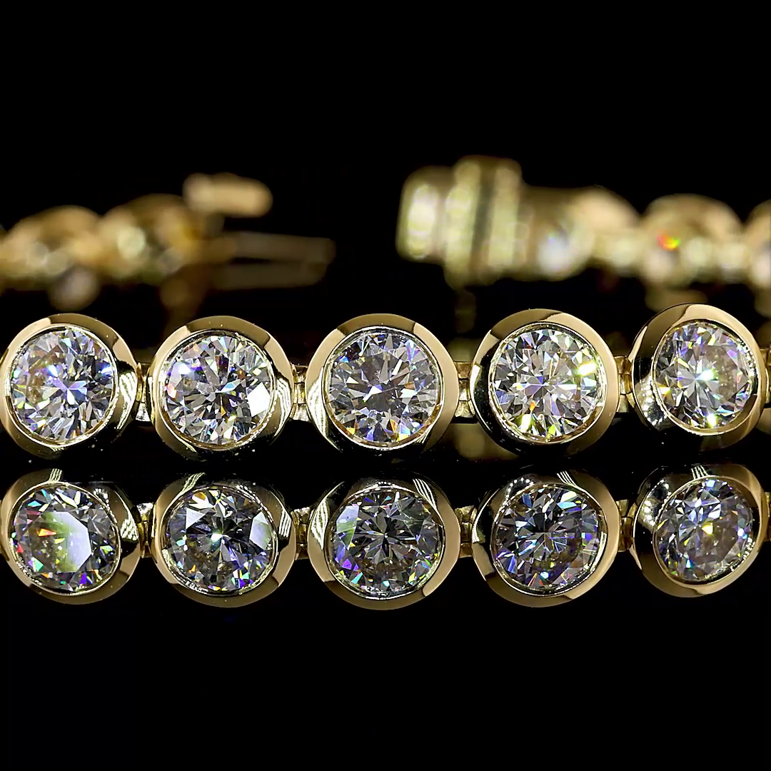 10.18 CTTW Round Lab Grown Diamond Tennis Bracelet 7" (E Color and VS1 Clarity)