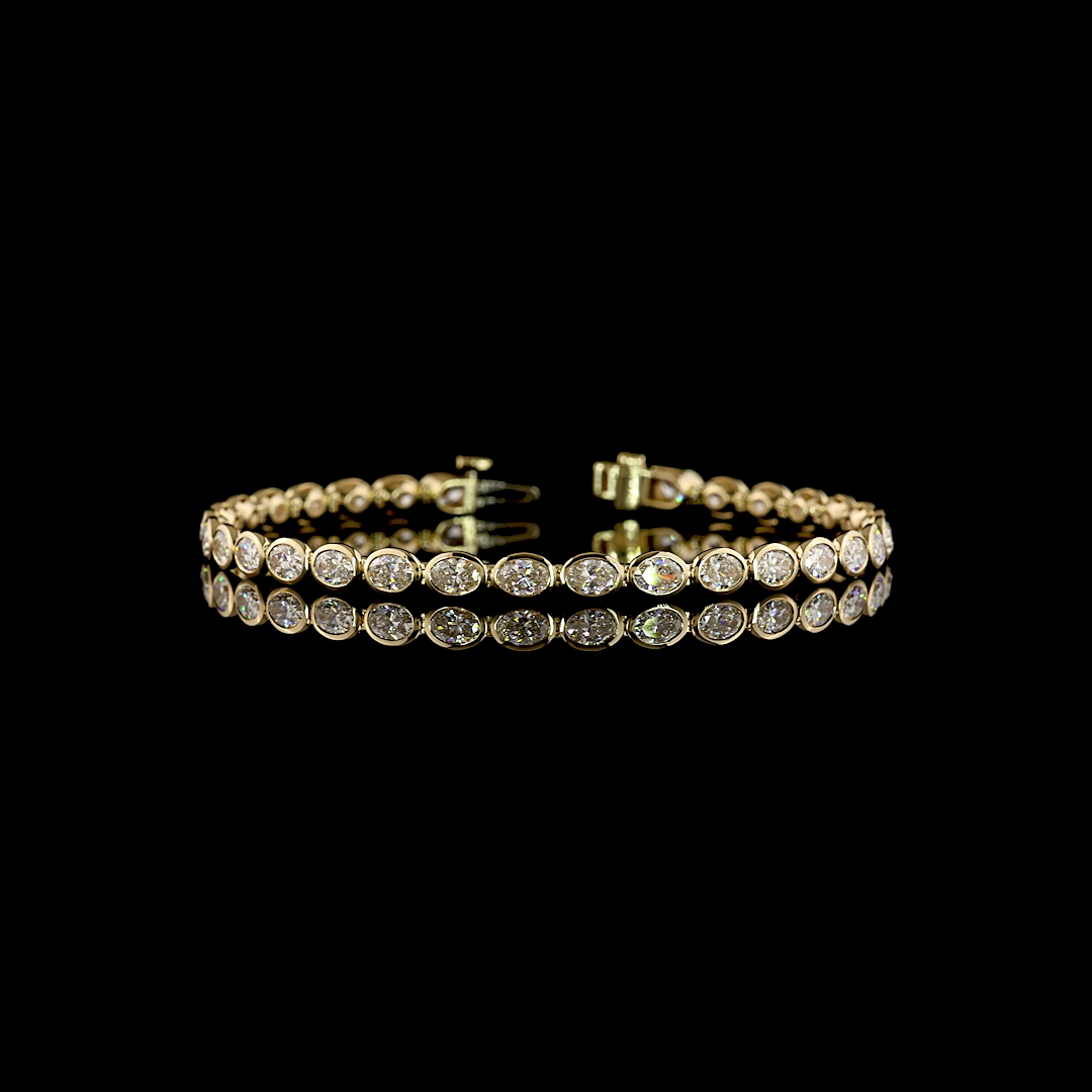 5.46 CTTW Oval Lab Grown Diamond Tennis Bracelet 7" (E Color and VS1 Clarity)